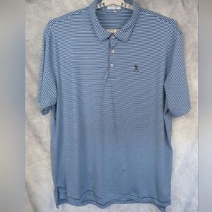 Peter Millar XXL Summer Comfort Polo Navy/Blue Stripe Excellent Condition